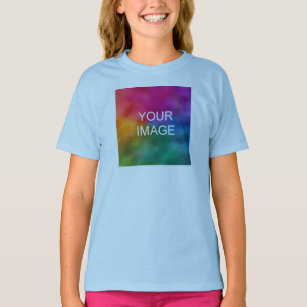 T-shirt Enfants Filles Vêtements Ajouter Image Modèle bleu