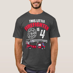 T-shirt Enfants Fire Truck Anniversaire tenue 4 ans This