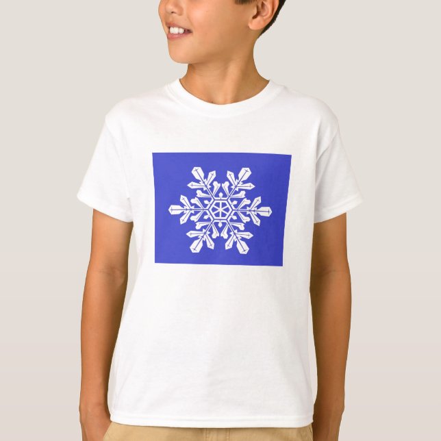 T-Shirt Enfants Flake de neige bleue (Devant)