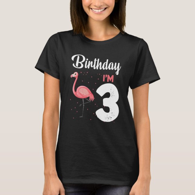 T-shirt Enfants Flamant rose 3e anniversaire Flamants rose (Devant)