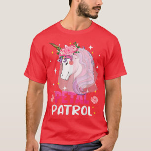 T-shirt Enfants Flower Mariage Unicorn Petal Patrol Girl