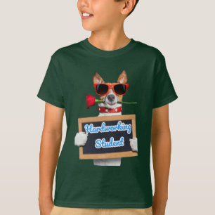 T-shirt enfants foncé drôle chien à motifs