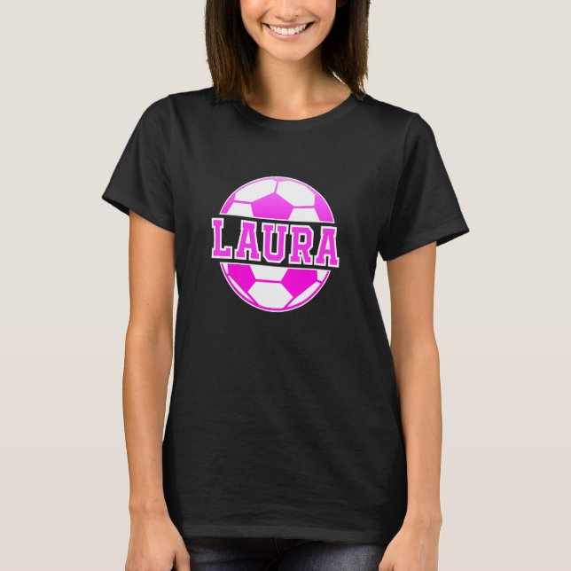 T-shirt Enfants Football Fille Laura Anniversaire Soccer B (Devant)