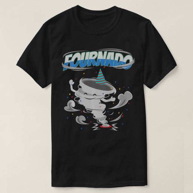 T-shirt Enfants Fournado Anniversaire 4 ans Enfant 4e fête (Design devant)