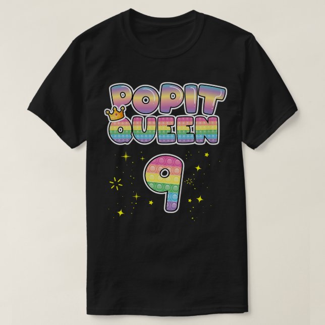 T-shirt Enfants Funny 9e anniversaire Pop it Queen 9 Poppe (Design devant)