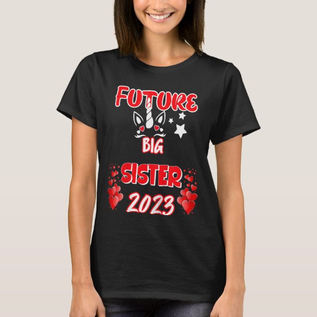 T-shirt Enfants Futur Grande Soeur 2023 annonce de naissan (Devant)