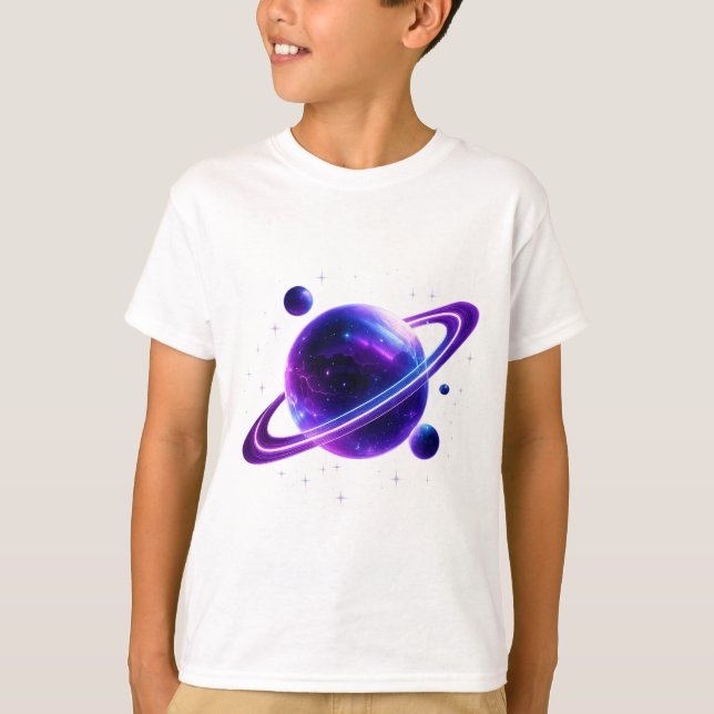 T-Shirt Enfants Galaxie Planète Espace (Devant)