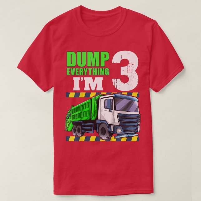 T-shirt Enfants Garbage Truck 3e anniversaire garçon 3 ans (Design devant)