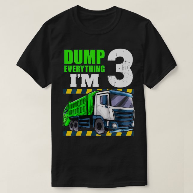 T-shirt Enfants Garbage Truck 3e anniversaire garçon 3 ans (Design devant)