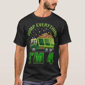T-shirt Enfants Garbage Truck Dump Tout Je suis 4 Garbage 