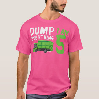 T-shirt Enfants Garbage Truck Dump Tout Je Suis 5 Bir Mign