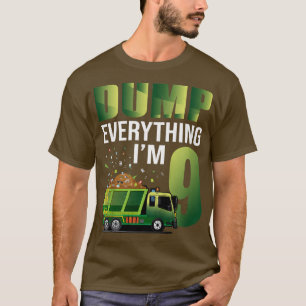 T-shirt Enfants Garbage Truck Dump Tout Je suis 9 Garbage