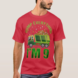 T-shirt Enfants Garbage Truck Dump Tout Je suis 9 Garbage 