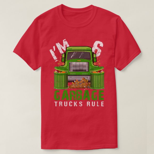T-shirt Enfants Garbage Trucks Règle J'ai 6 ans Garbage T (Design devant)
