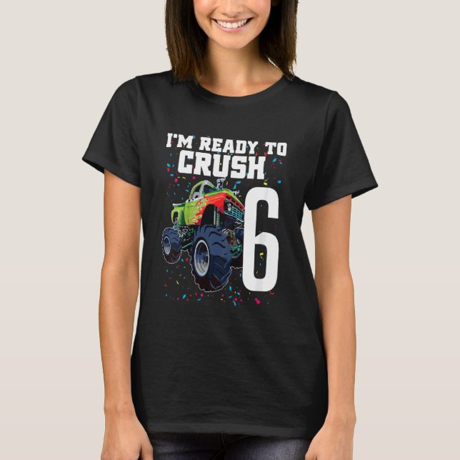 T-shirt Enfants garçons 6e anniversaire Monster Truck Anni (Devant)