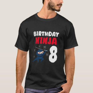 T-shirt Enfants garçons 8. Anniversaire 8 Ans Ninja 8E Ann