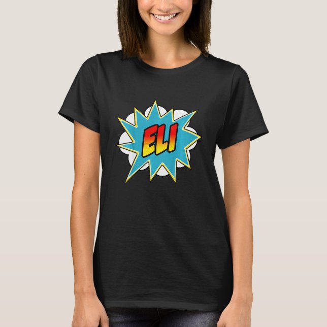 T-shirt Enfants garçons Eli Comic Book Superhero Nom (Devant)