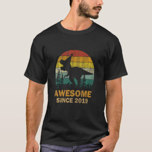 T-shirt Enfants géniaux depuis 2019 4 Ans Dinosaur 4e Bi