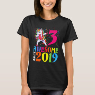 T-shirt Enfants géniaux depuis 2019 Dabbing Unicorn 3ème a