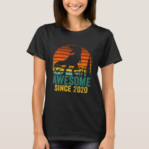 T-shirt Enfants géniaux depuis 2020 2e anniversaire Dinosa