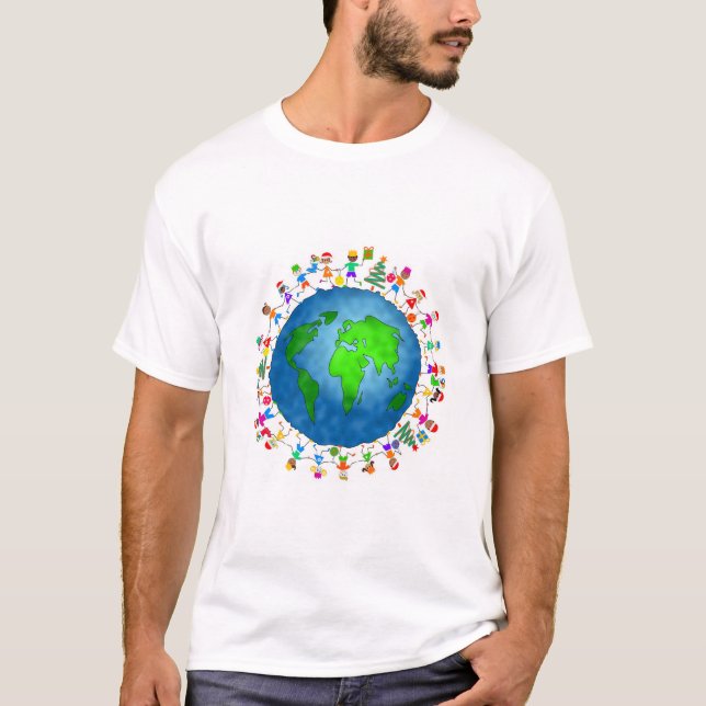 T-shirt Enfants globaux de Noël (Devant)