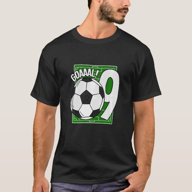 T-shirt Enfants Goaal 9e Anniversaire 9 ans Joueur de foot (Devant)
