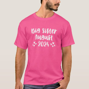 T-shirt Enfants Grande Soeur Août 2024 Je Vais Être Un Gra