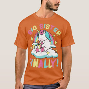 T-shirt Enfants Grande Soeur Enfin Unicorne Grande Soeur D