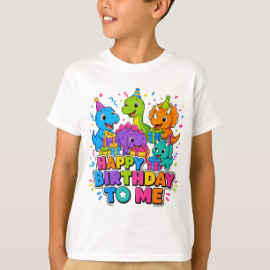T-Shirt Enfants Groupe Dinosaure Joyeux Anniversai