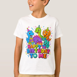 T-Shirt Enfants Groupe Dinosaure Joyeux Anniversai