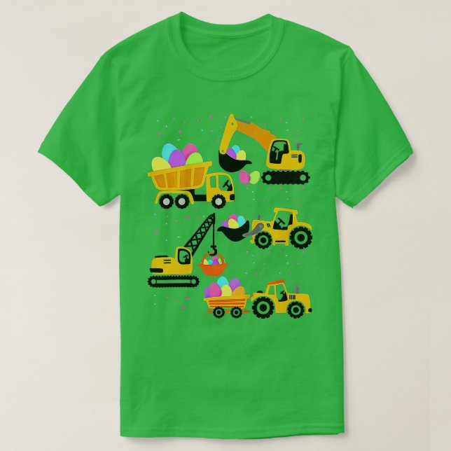 T-shirt Enfants Grue Camion Construction Funky Pâques Jour (Design devant)