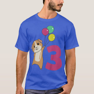 T-shirt Enfants Guinéen Cochon Ballons de troisième annive
