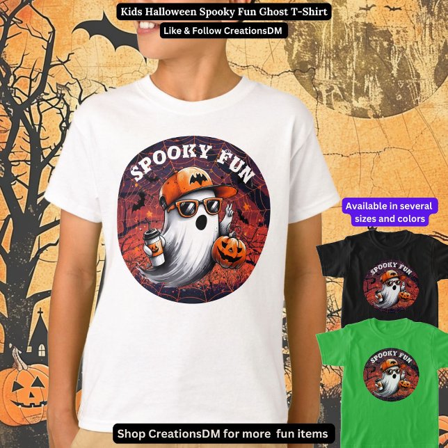 T-shirt Enfants Halloween Éffrayant Fun Ghost (Créateur téléchargé)