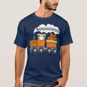 T-shirt Enfants Halloween Train Boo Funny Ghost Citrouille