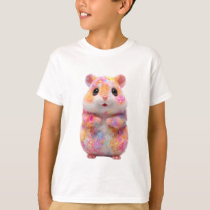 T-shirt Enfants hamsters galactiques aux étincelles arc-en