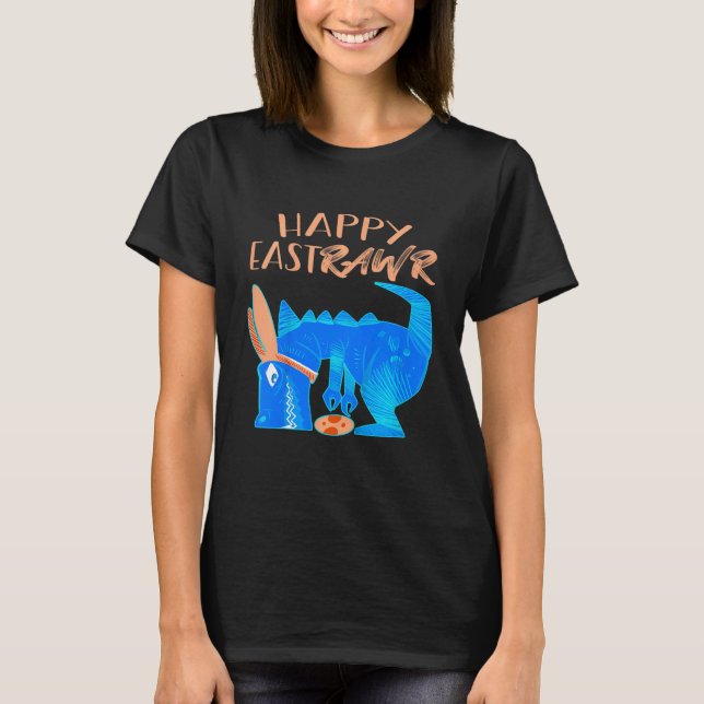T-shirt Enfants Happy Eastrawr Cute Trex Dinosaur Bunn de  (Devant)