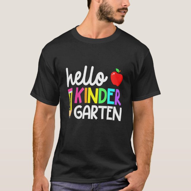 T-shirt Enfants Hello Kindergarten Team Kinder Retour À L' (Devant)