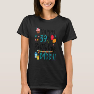 T-shirt Enfants heureux 39e anniversaire papa Anniversaire