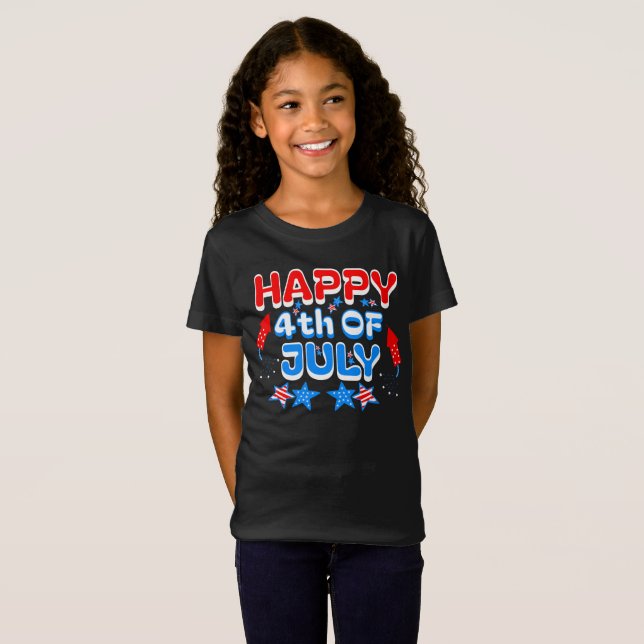T-Shirt Enfants heureux 4 juillet (Devant entier)