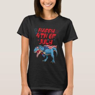T-shirt Enfants heureux 4 juillet T-Rex Dino Dinosaure Béb