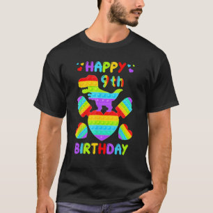 T-shirt Enfants Heureux 9e Anniversaire Pop It Dinosaure