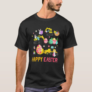 T-shirt Enfants Heureux Construction Pâques Grue Camion Ga