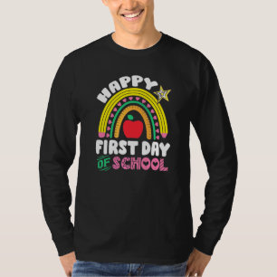 T-shirt Enfants Heureux Premier Jour D'école Arc-en-ciel R