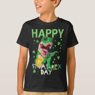 T-shirt Enfants Heureux St Patricks Day T-rex Dinosaure Ga