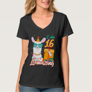 T-shirt Enfants I Am 16 Years and Llamazing Llama 16th Bi
