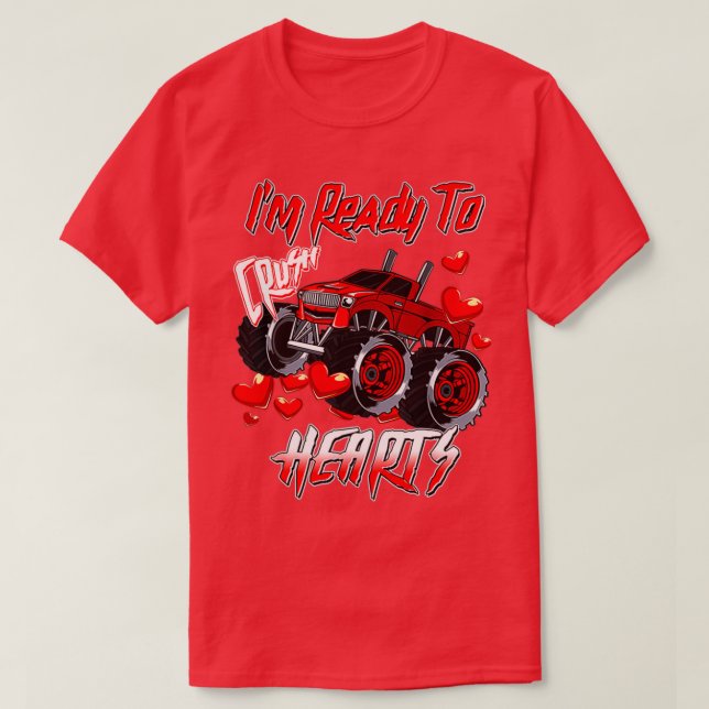 T-shirt Enfants i crush coeurs monster camion tout-petit g (Design devant)