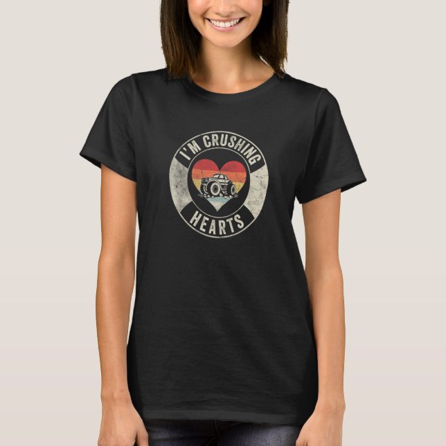 T-shirt Enfants I Crush Hearts Monster Truck Valentineu201 (Devant)