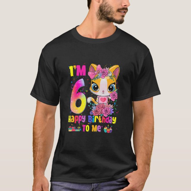 T-shirt Enfants I M 6 Ans 6H Anniversaire Filles Eens Chat (Devant)