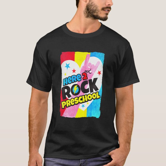 T-shirt Enfants Ici Pour Rock Préscolaire Premier Jour De  (Devant)