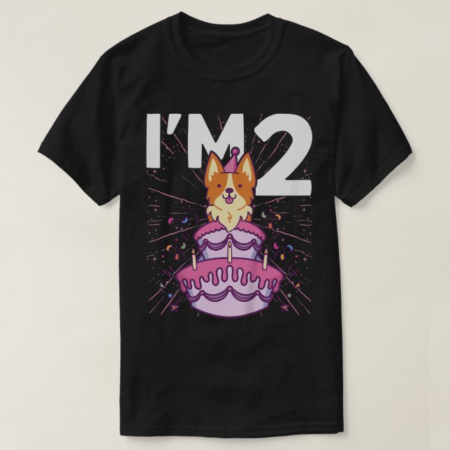 T-shirt Enfants Im 2 anniversaire Fête de chien Enfants 2e (Design devant)